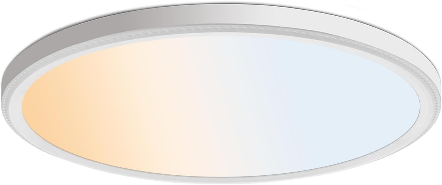 6PACK 3200lm LED Flush Mount Ceiling Light, Super Slim 12 inch LED Ceiling Light, 5000K Daylight LED Ceiling Light for Bedroom, Living Room, Dining Room, Garage and Office (White, Six Pack)