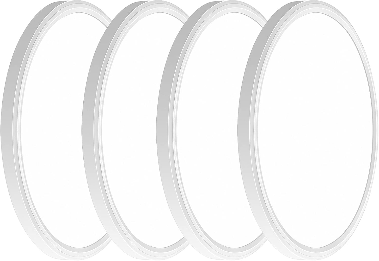 6PACK 3200lm LED Flush Mount Ceiling Light, Super Slim 12 inch LED Ceiling Light, 5000K Daylight LED Ceiling Light for Bedroom, Living Room, Dining Room, Garage and Office (White, Six Pack)