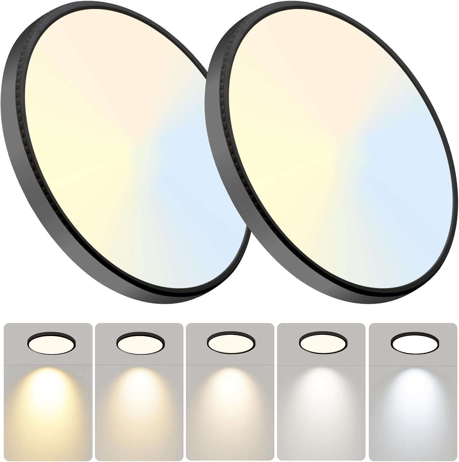 6PACK 3200lm LED Flush Mount Ceiling Light, Super Slim 12 inch LED Ceiling Light, 5000K Daylight LED Ceiling Light for Bedroom, Living Room, Dining Room, Garage and Office (White, Six Pack)